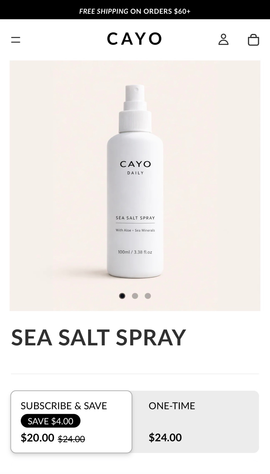 CAYO Sea Salt Spray product page